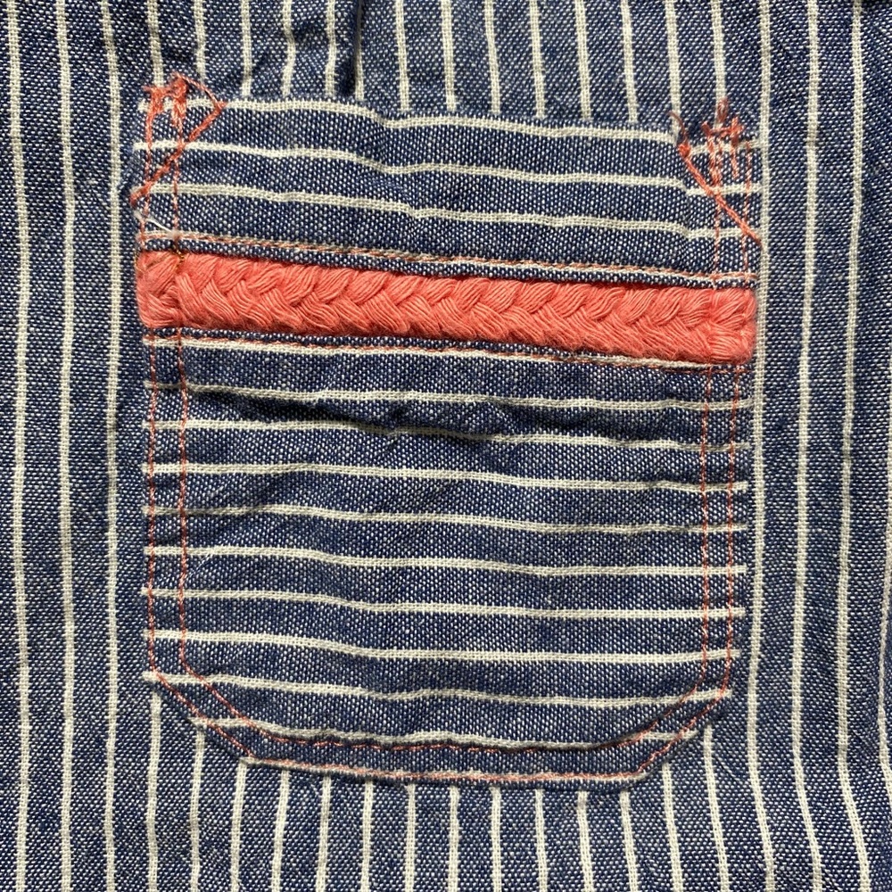 Matilda Jane Girls Striped Chambray Suspender Skirt Size 6 Blue White Pink - Picture 5 of 11